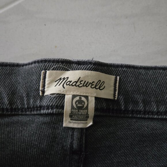 Madewell Kick Out Full Length Crop Jeans Paynes Black Wash 28 - Picture 3 of 5